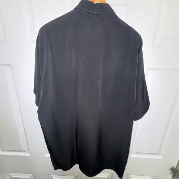 Versace Intensive Black Silk Jacquard Vintage Shirt Medusa Buttons Size 1X Y2K - Picture 11 of 14